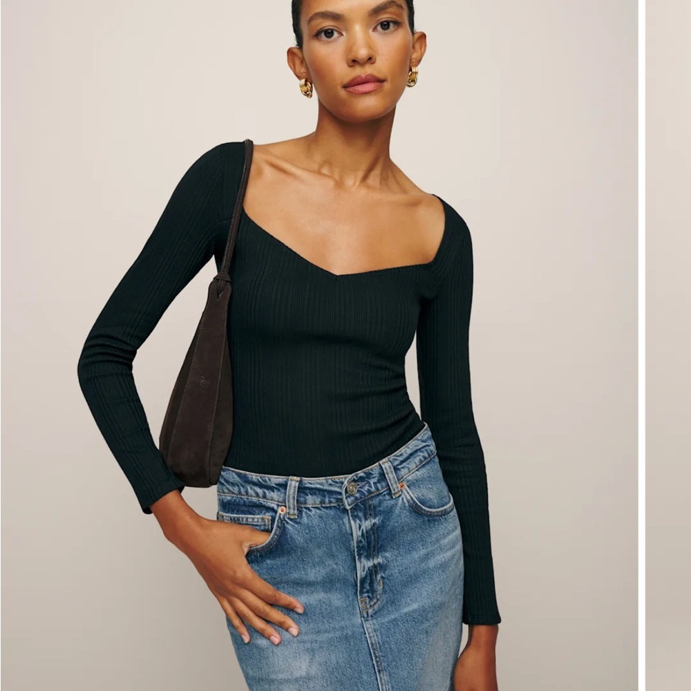 Reformation Black Ribbed top